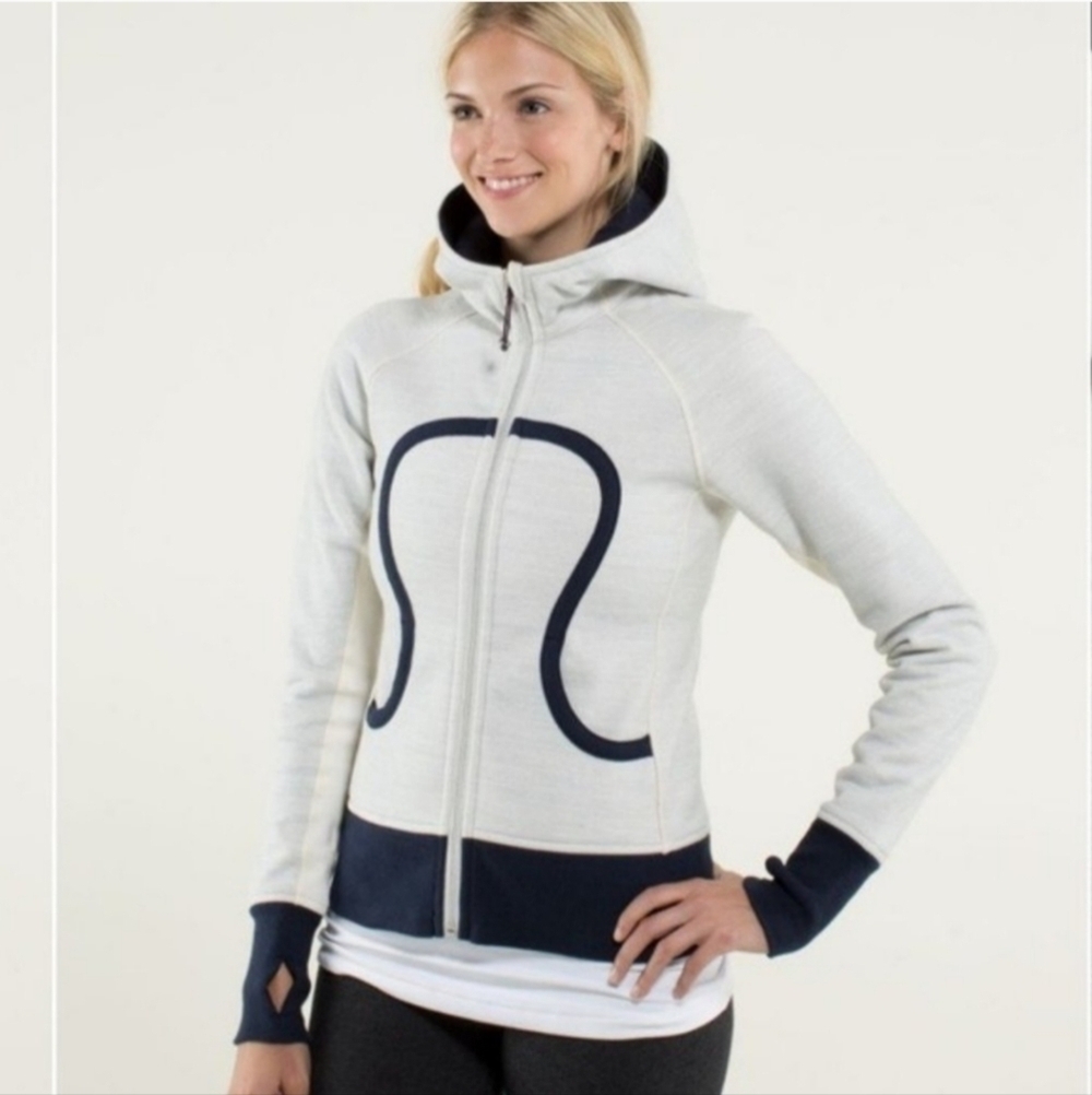 Lululemon Stretch Lined Hood Scuba Hoodie Commuter Denim Angel Wing Inkwell 6